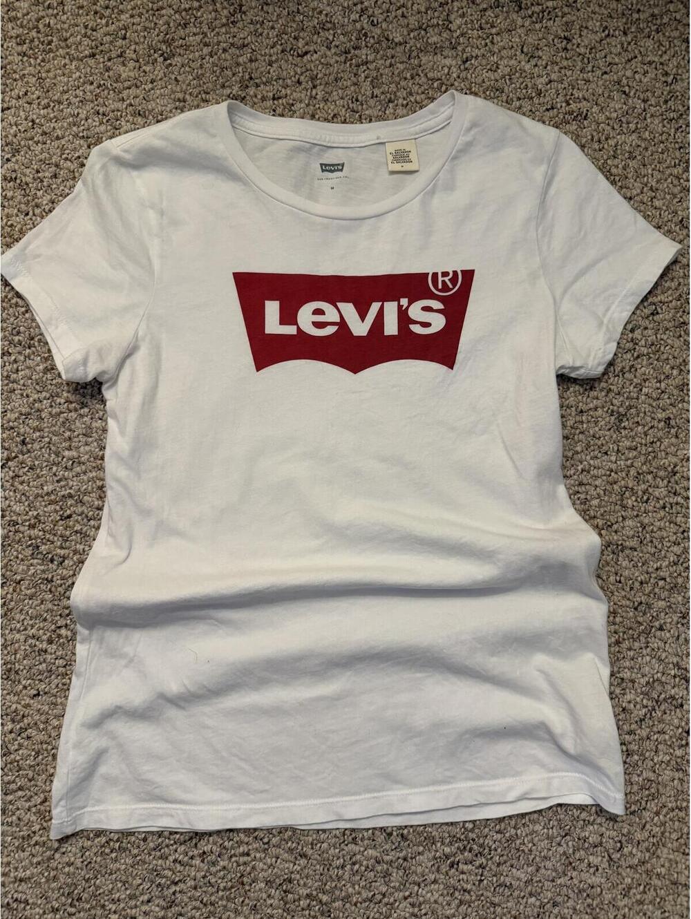 Levi's Tricot crew neck womens white tee shirt